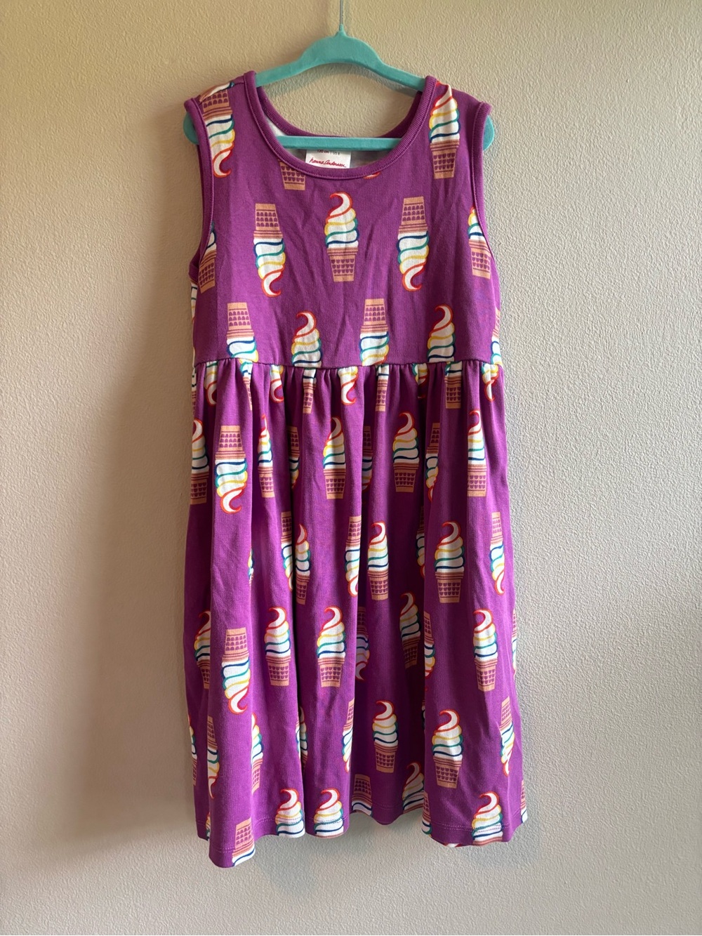 Hanna Andersson Purple Ice Cream Cone Print Sleeveless Dress Pockets